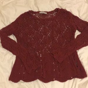 Zara knit crochet sweater. Sz L